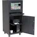 Global Equipment Deluxe Mobile Security Computer Cabinet, Black, Assembled 239197ABK